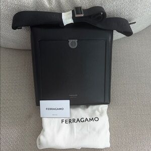 BNNW Salvatore Ferragamo Gancini Black Messenger Bag